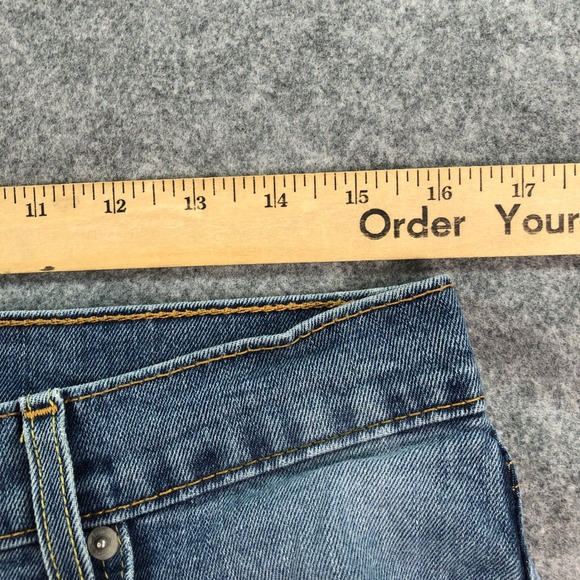 Levis 513 Mens 32x32 Blue Medium Wash Stretch Slim Straight Jeans - Picture 9 of 16